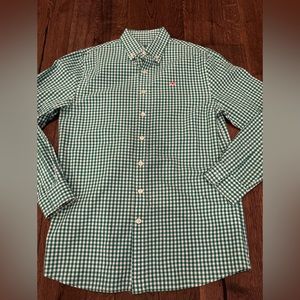 Boys Vineyard Vines Green Red 16 Large Dress shirt Xmas Christmas